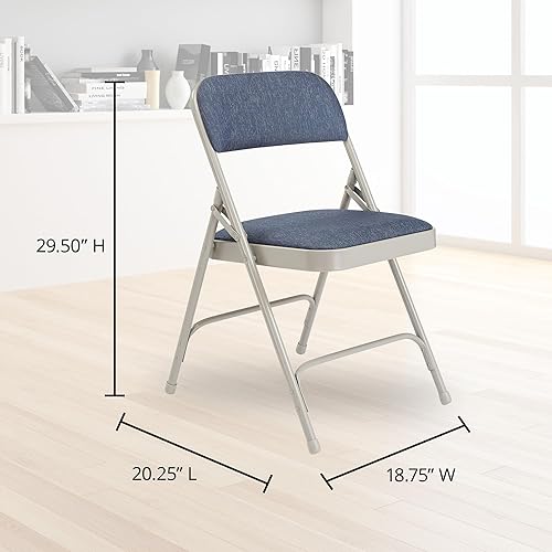 Miniatura 3 de Sillas plegables de tela premium de National Public Seating 4unidades AzulGris 4