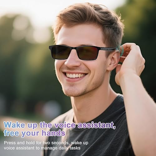 Miniatura 4 de Lentes inteligentes para mujeres y hombres, gafas de luz azul Bluetooth con lentes de sol polarizadas UV400 adicionales, compatibles con
