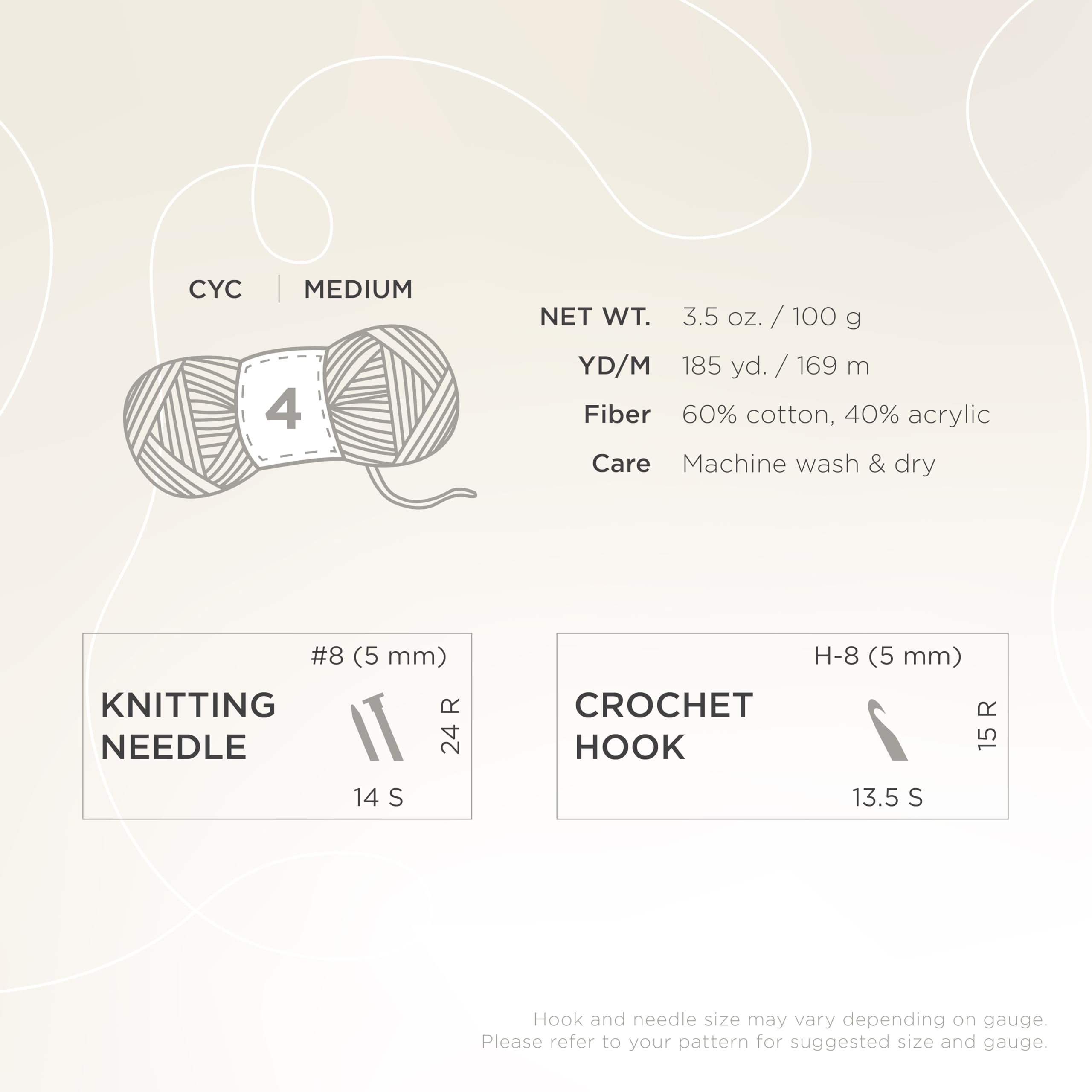Lion Brand Yarn, The Cottony One Häkelgarn, Marvellous Mushroom, 3er-Pack