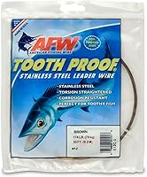 Vista 78 de AFW Alambre Líder Duro de Una Hebra de Acero Inoxidable a Prueba de Dientes - Brillante y Camuflaje para Tiburón, Barracuda, Caballa Real, Wahoo