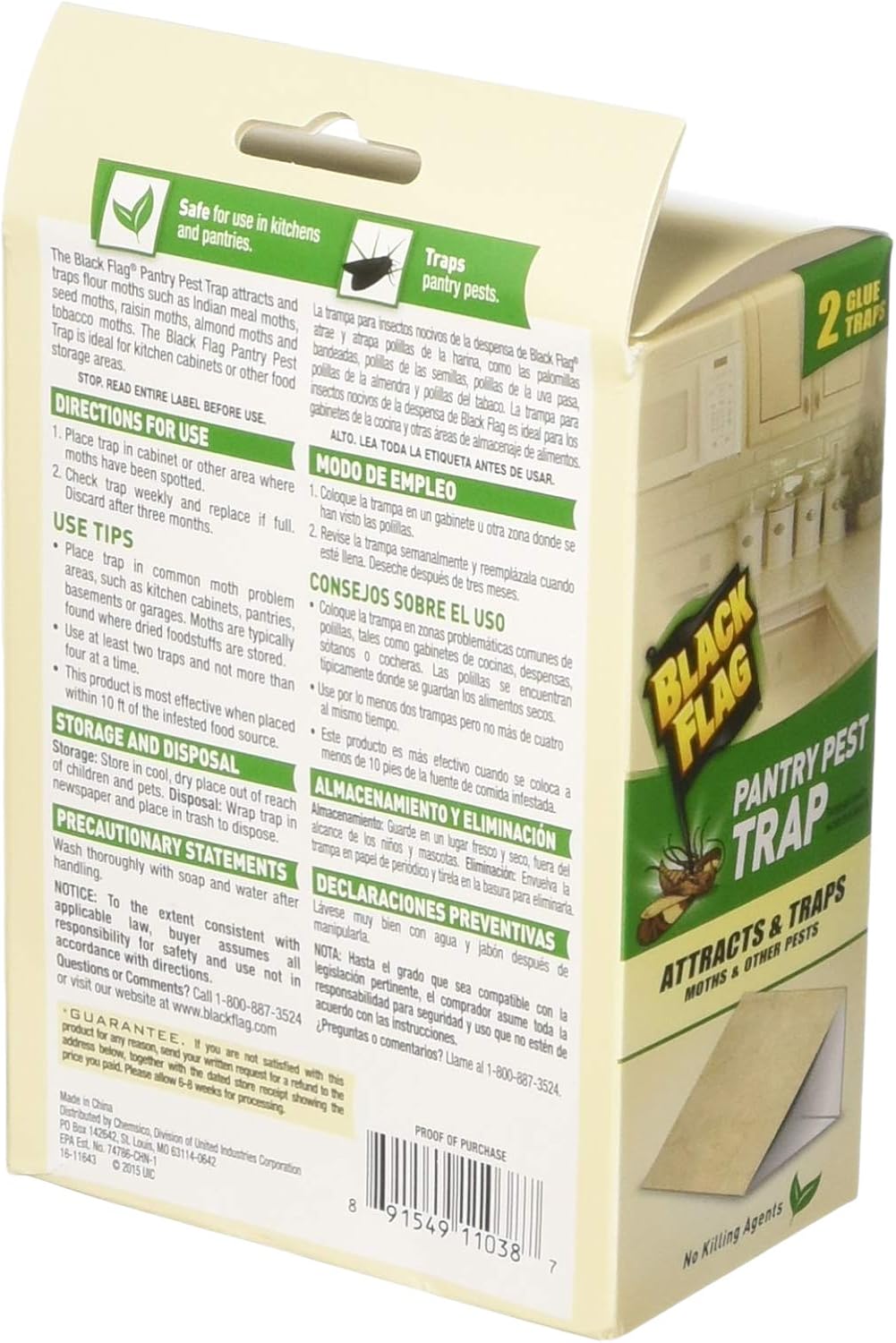 Black Flag Pantry Pest Traps - 8 Total(4 Packages with 2 Traps Each)