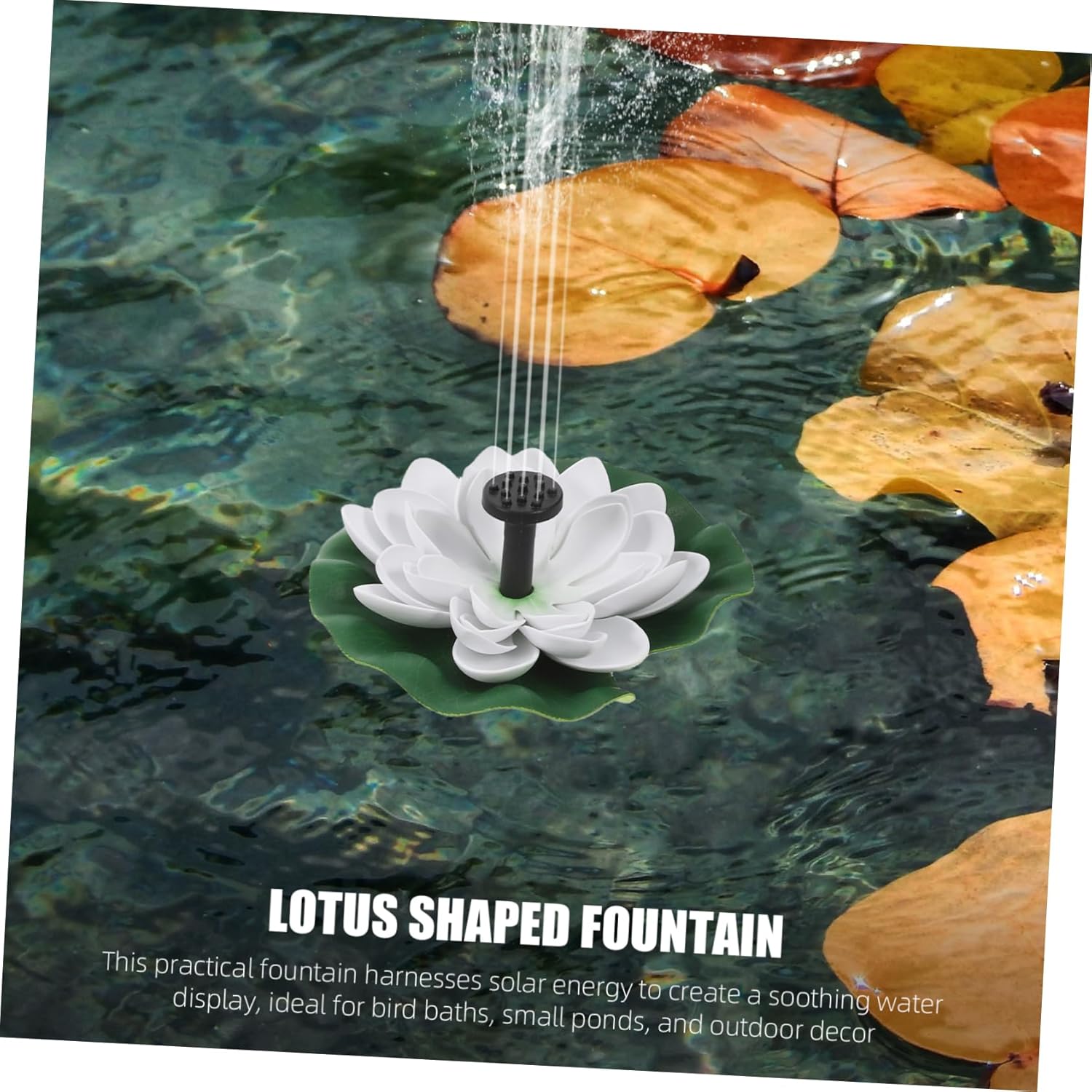 1set Solar Water Fountain for Bird Bath Floating Solar Powered Water Lily Fountain for Garden and Patio Bird-friendly and Decorative