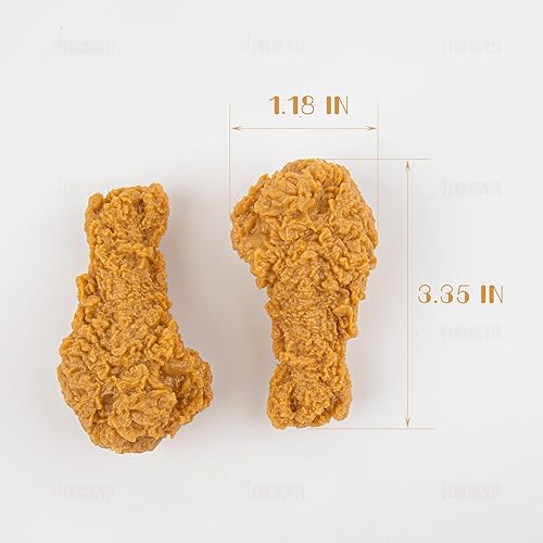 Miniatura 2 de AUEAR, Paquete de 3 pollos artificiales fritos simulados con patas de pollo falso, para decoración de cocina