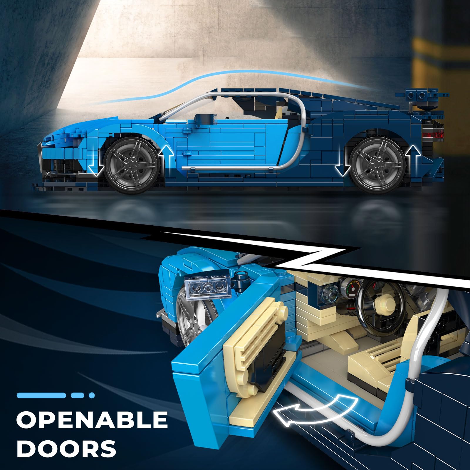 Mould King 10111 - Kit auto Hypersport per gli appassionati di costruzione Supercar (1222 pezzi)