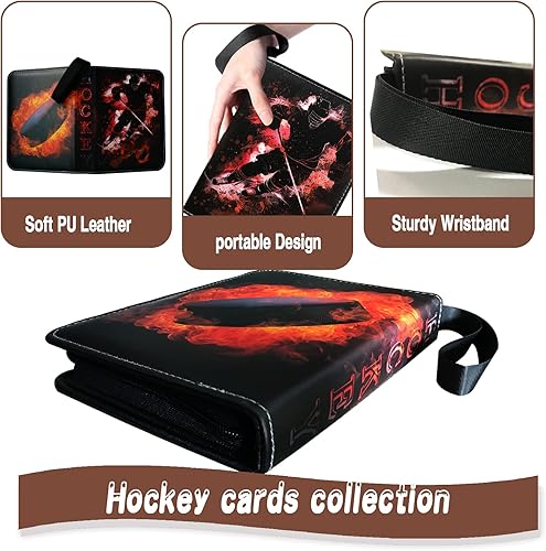 Miniatura 10 de Carpeta de tarjetas de baloncesto, carpeta de tarjetas coleccionables de 9 bolsillos con 50 fundas extraíbles para 900 tarjetas deportivas, carpeta
