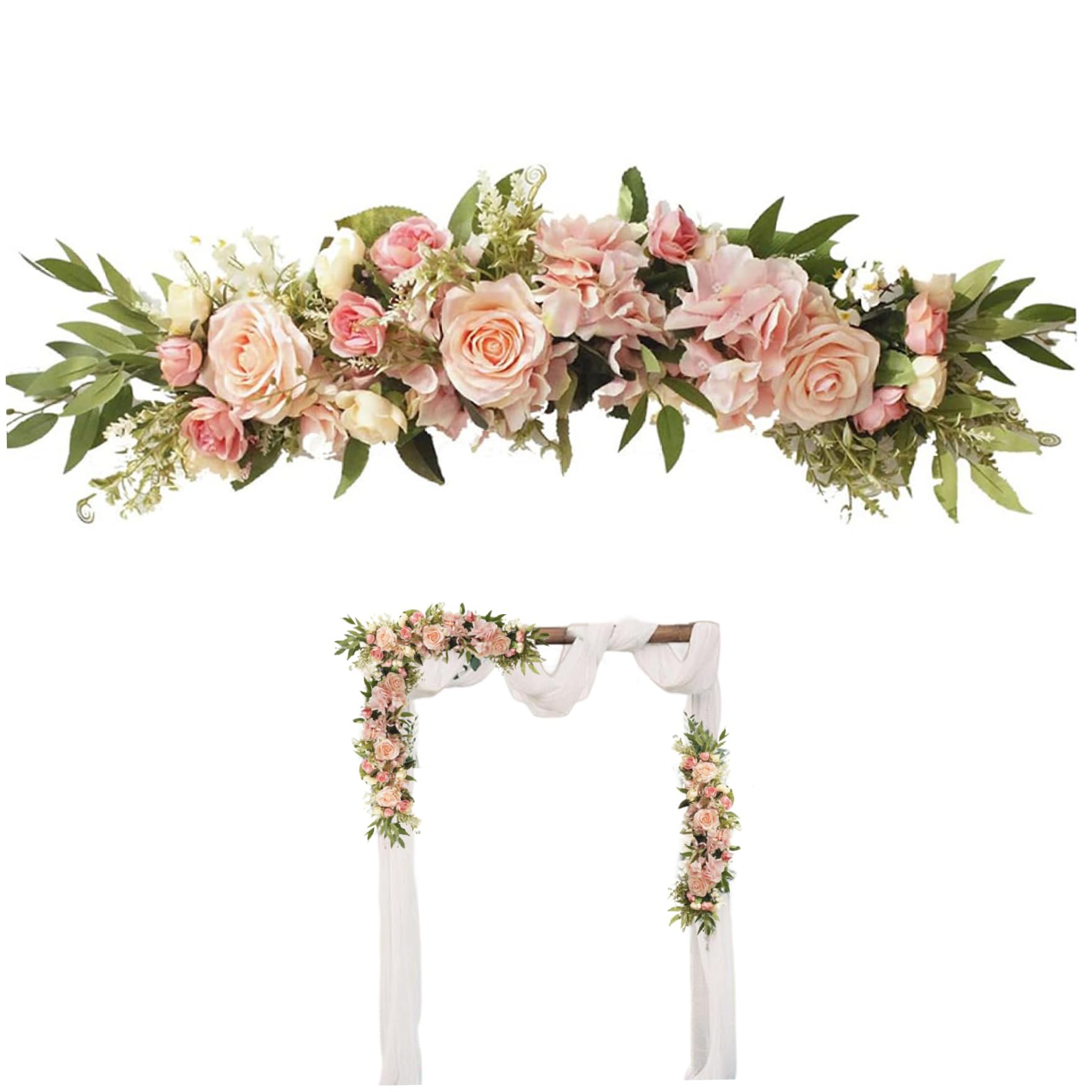 Fleurs d'arche de mariage rose pivoine artificielle pour mur et cérémonie de 70cm