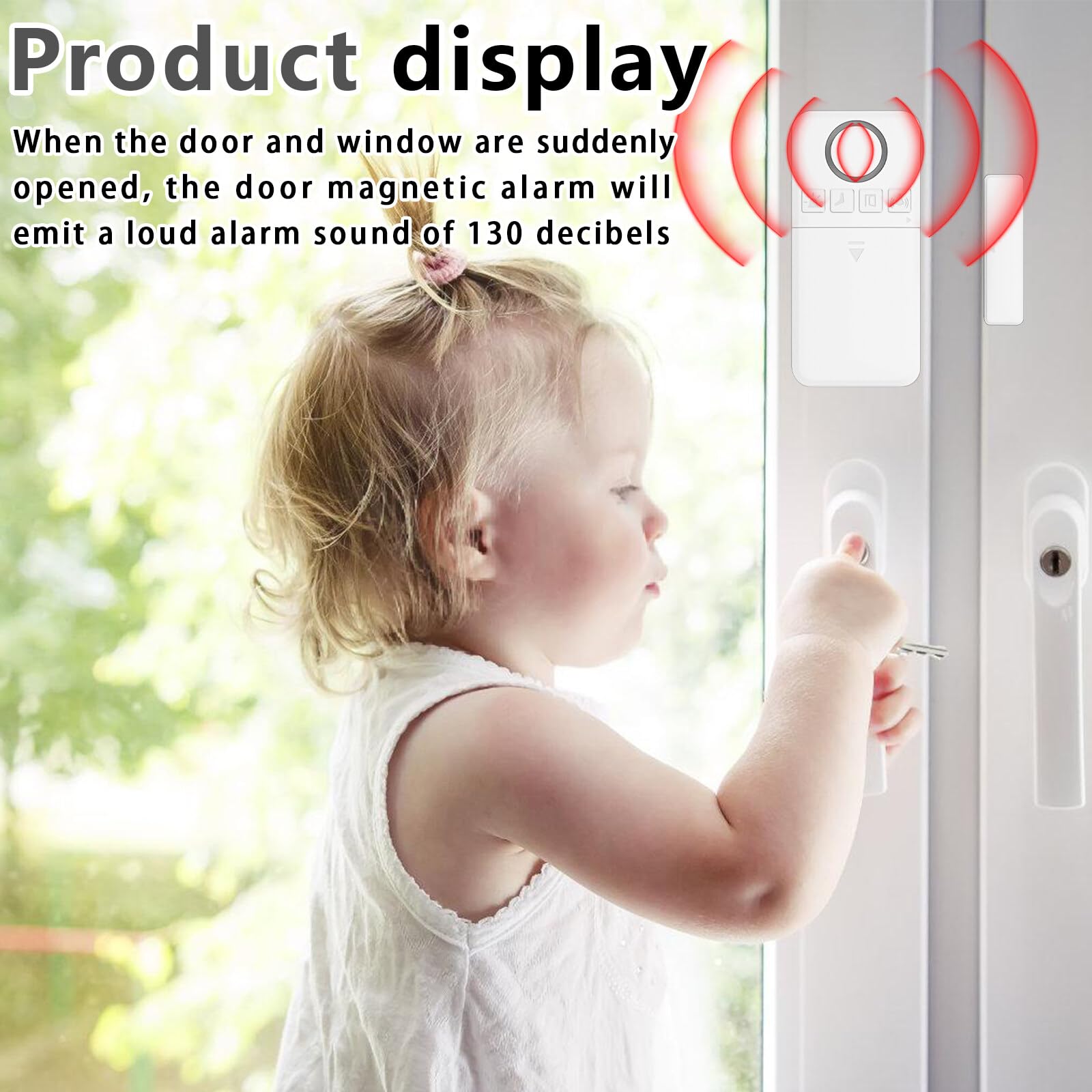 4 Stück Fensteralarm 130dB - Drahtloser Einbruchschutz Mit Vibrationssensor