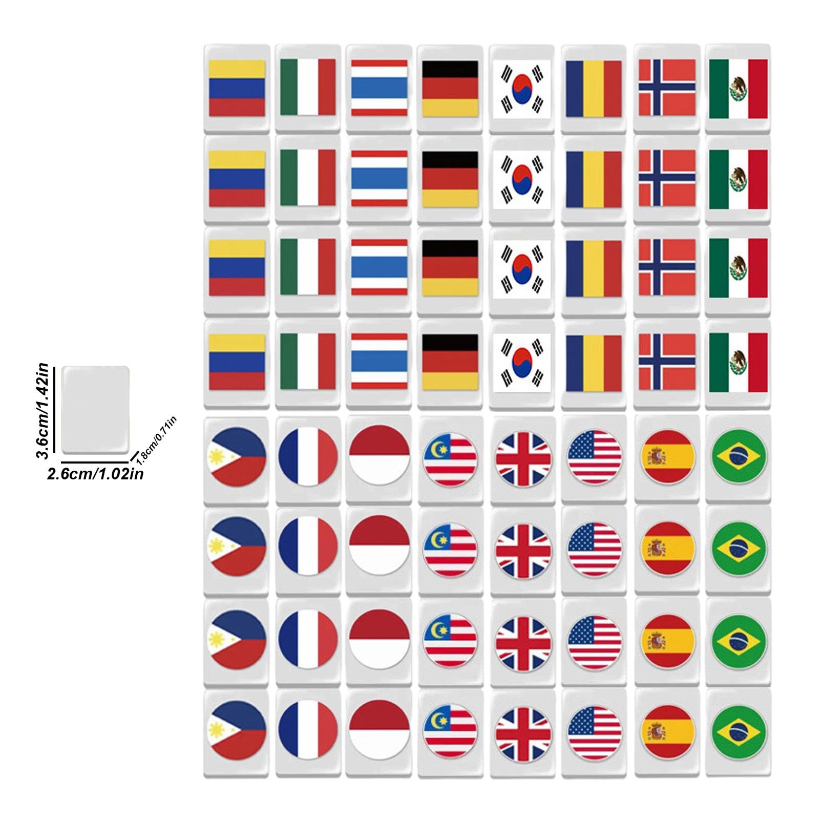 Giochi di Mahjong da viaggio, di carte Mahjong, di puzzle | Mahjong, giochi per feste, da costruzione della bandiera nazionale, set di 64 fiches di Mahjong per