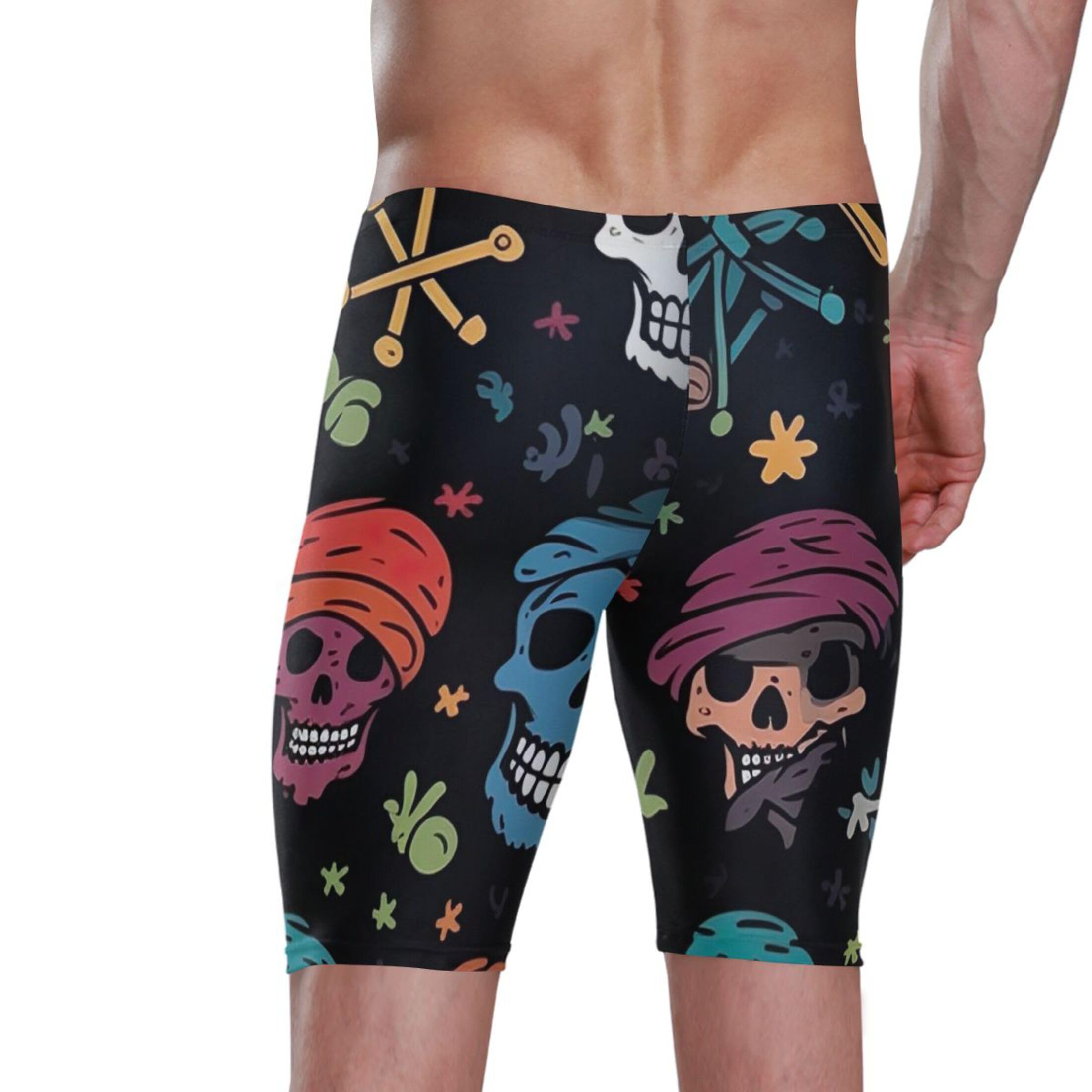 Sugar Skull Skeleton Gothic Men's Swim Jammers Swimsuit M B0400516