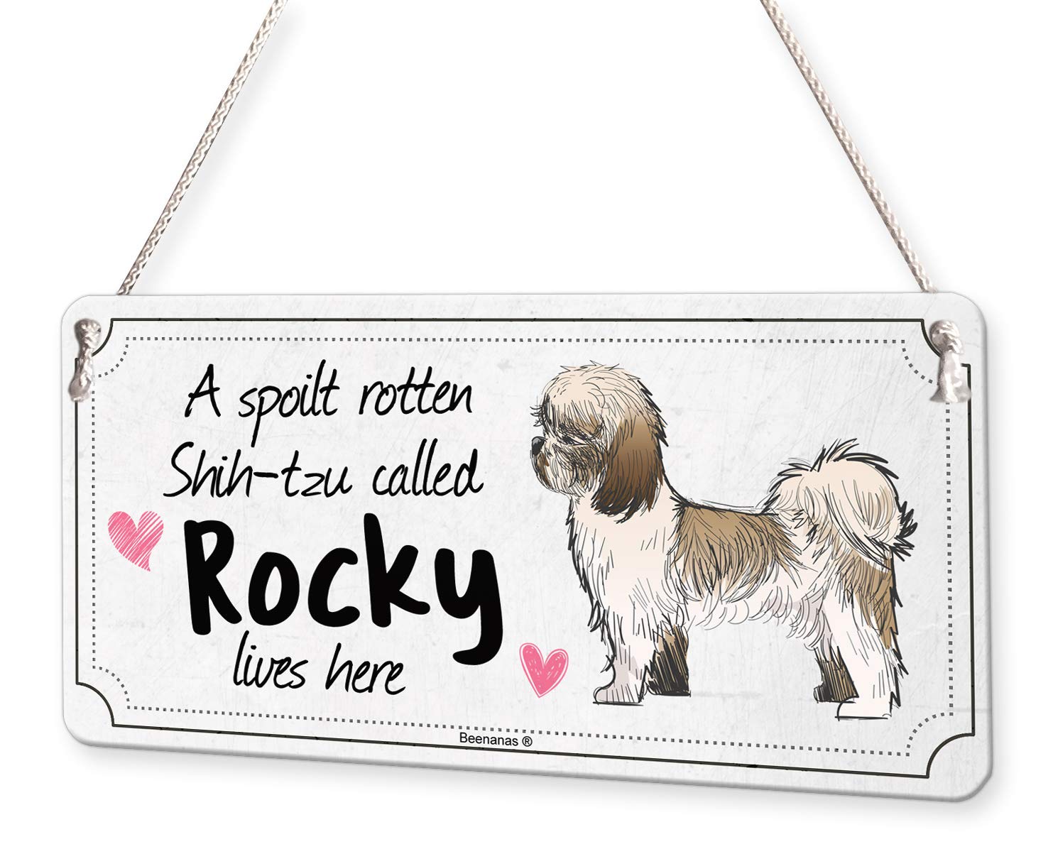 Shih Tzu Dog Personalised Spoilt Rotten Sign Pet Puppy