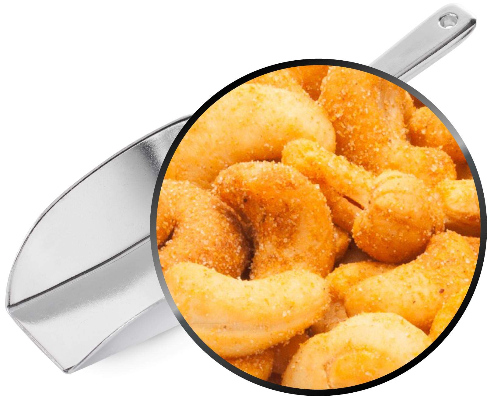 1 x 3kg Cashewnüsse geröstet gesalzen mit Chili mittelscharf 18 % Protein vegetarisch vegan laktosefrei glutenfrei