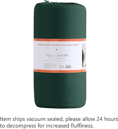 Miniatura 6 de American Home Collection Juego de edredón, microfibra ultra suave alternativa de plumón extra cálido, juego de 3 piezas con 1 edredón y 2 fundas de