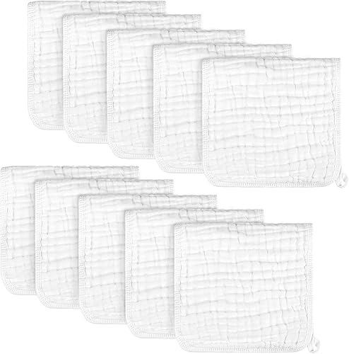 AIDEA Paños y paños para bebé, toallas absorbentes de muselina de algodón, grandes, suaves, transpirables, esenciales para recién nacidos, para