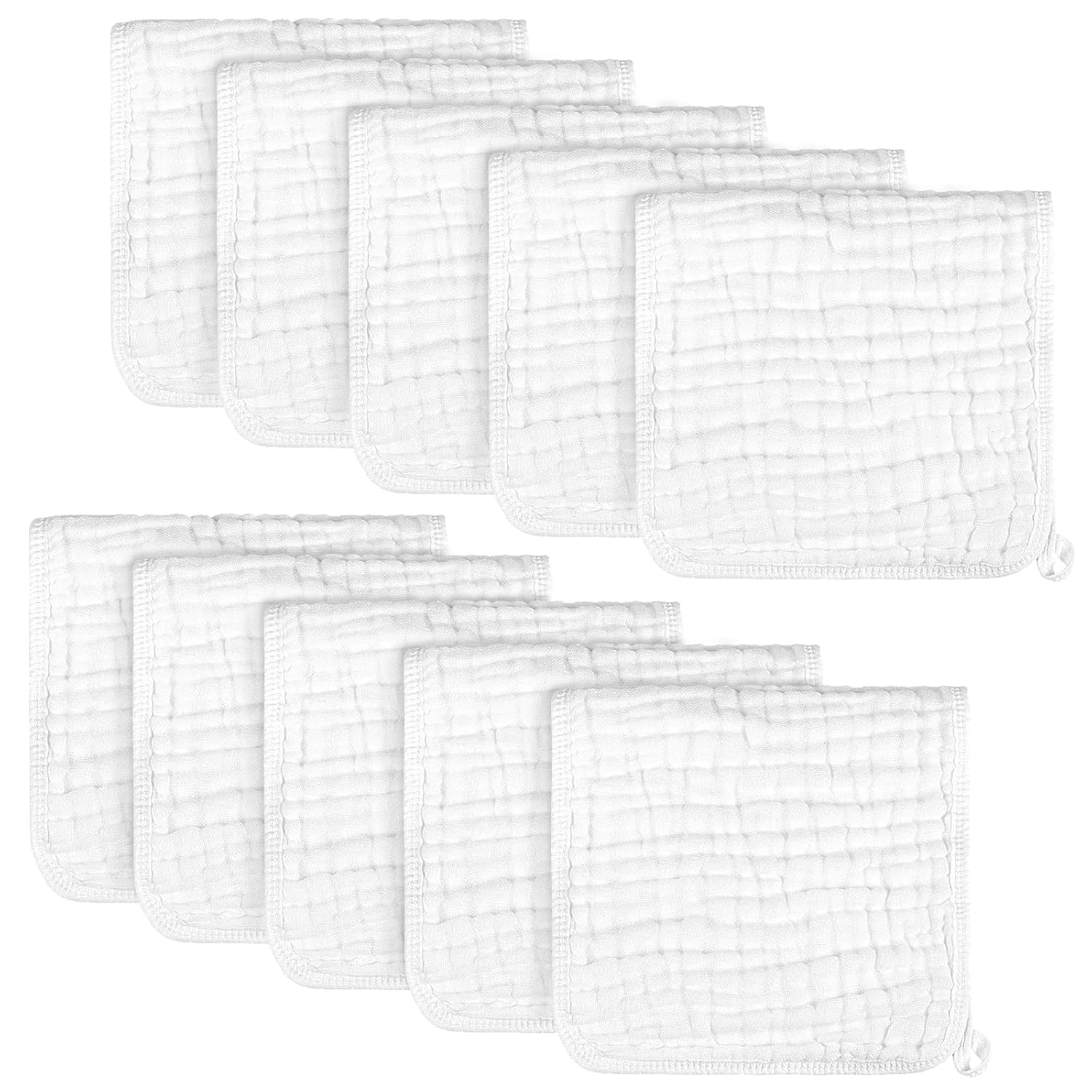 AIDEA Burp Cloths-20 x10, Muslin Burp Cloths for Babies, Highly Absorbent Cotton Burp Cloths, Large Soft Breathable Baby Rags for Boys and Girls, Newborn Essentials, Baby Gifts, White-10 Pack AIDEA Burp Cloths-20 x10, Muslin Burp Cloths for Babies, Highly Absorbent Cotton Burp Cloths, Large Soft Breathable Baby Rags for Boys and Girls, Newborn Essentials, Baby Gifts, White-10 Pack