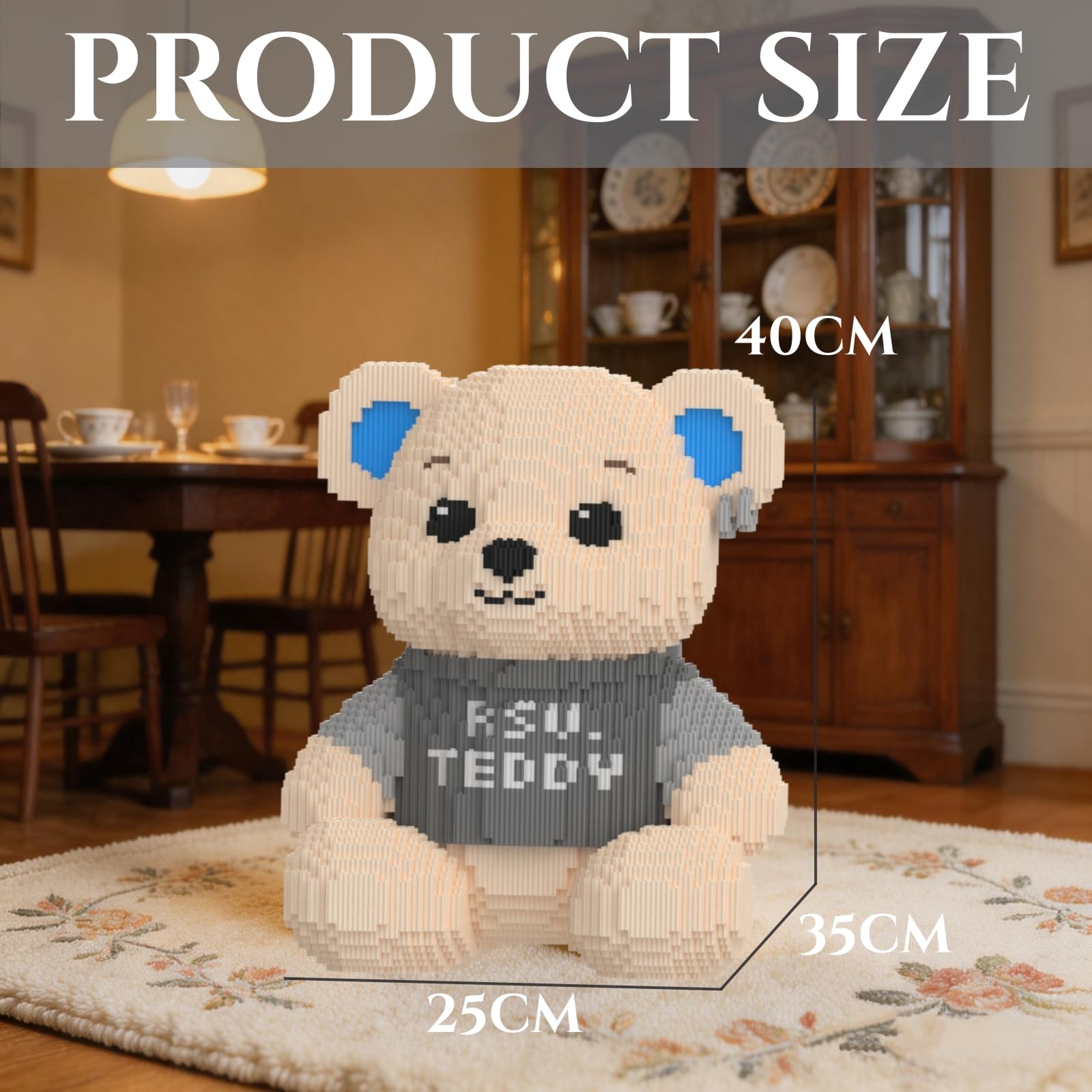 Bären Micro Bausteine Set, Tier Bär Mini Klemmbausteine Spielzeug, Bären Tier Mini Bausteine Modell für Heim Büro Dekor, Kreativ Geschenk für Erwachsene (9000+ Teile)