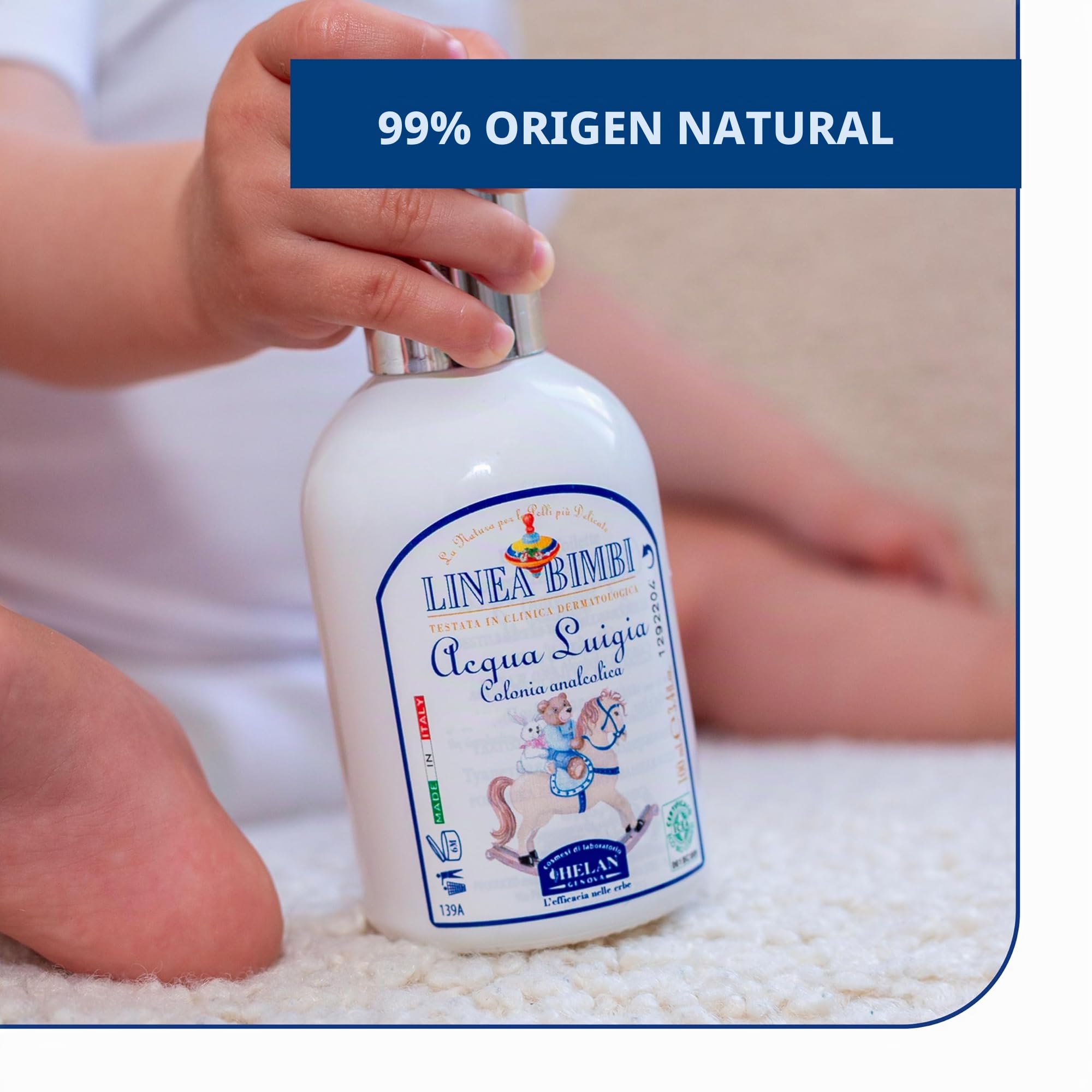 Helan, Linea Bimbi Bio, Colonia Bebé y Niño, Agua de Colonia Spray para Niños - sin Alchol, con Acción Calmante - Colonia Niño con Manzanilla y Fragancia Cítrica - Perfume Bebé - 100 ml