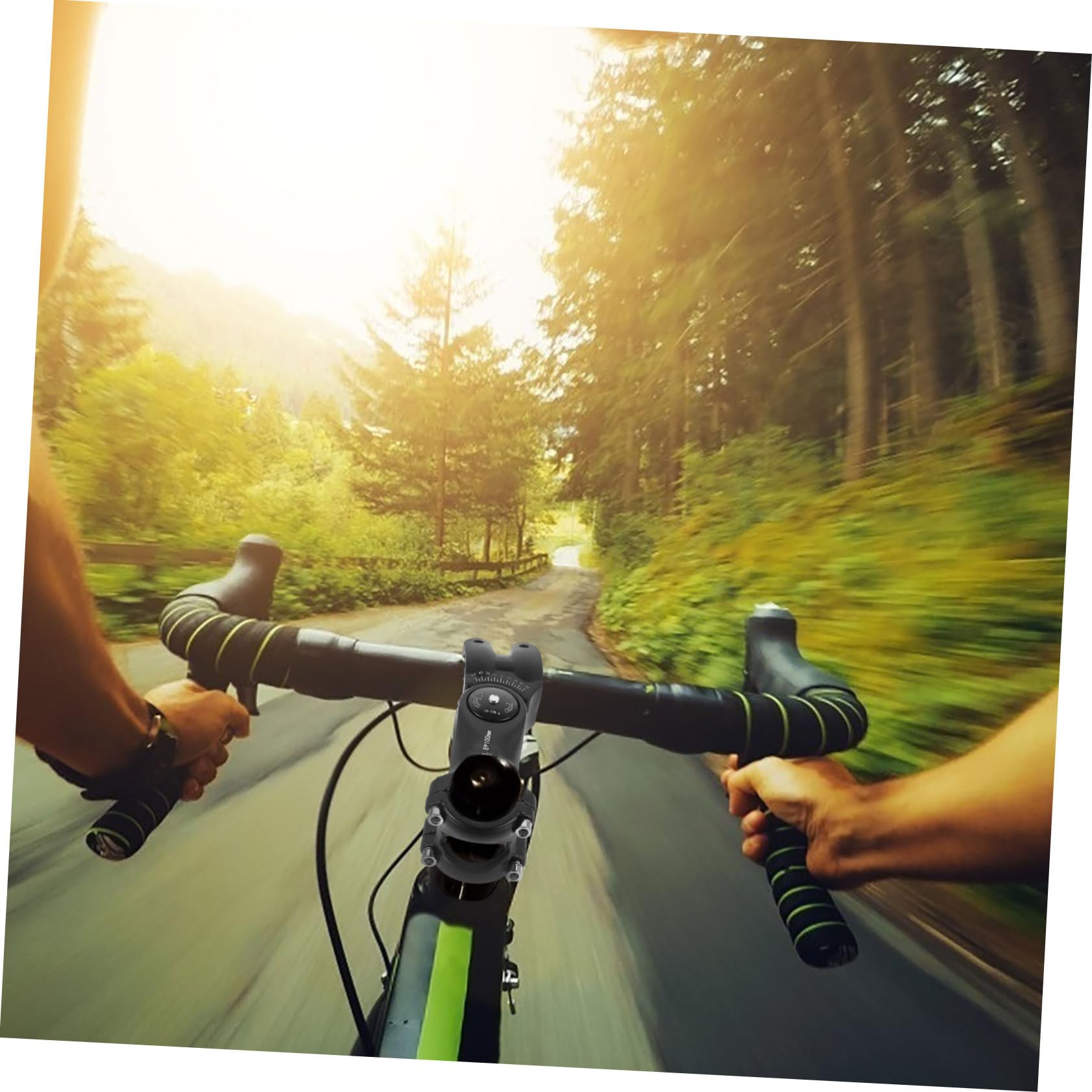 ifundom Potence VTT Léger Tige De Vélo De Montagne Potence De Guidon Réglable Lumière Tiges Monter Ergonomique Rehausseur De Guidon Éleveur Étendu Alliage D'aluminium Black