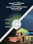 Lepro E1 AI Lumières extérieures permanentes APP Contrôle, 50ft 30 LED RGBCW+IC, blanc tunable, fonctionne avec Alexa & Google, 2.4GHz WiFi/Bluetooth, Maison Eave Light pour Noël Halloween, Pas de télécommande