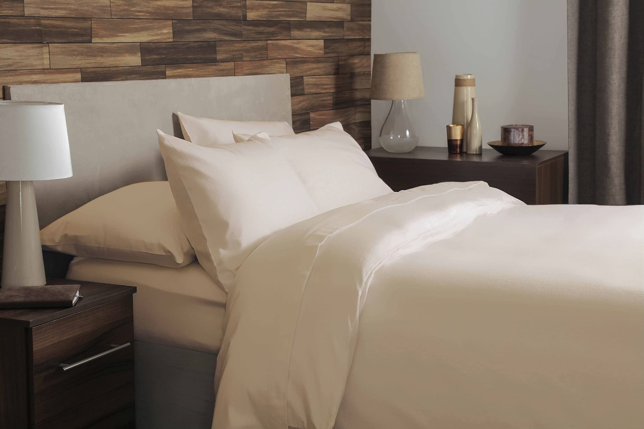 Belledorm 100% Brushed Cotton - Duvet Cover (Cream, King)