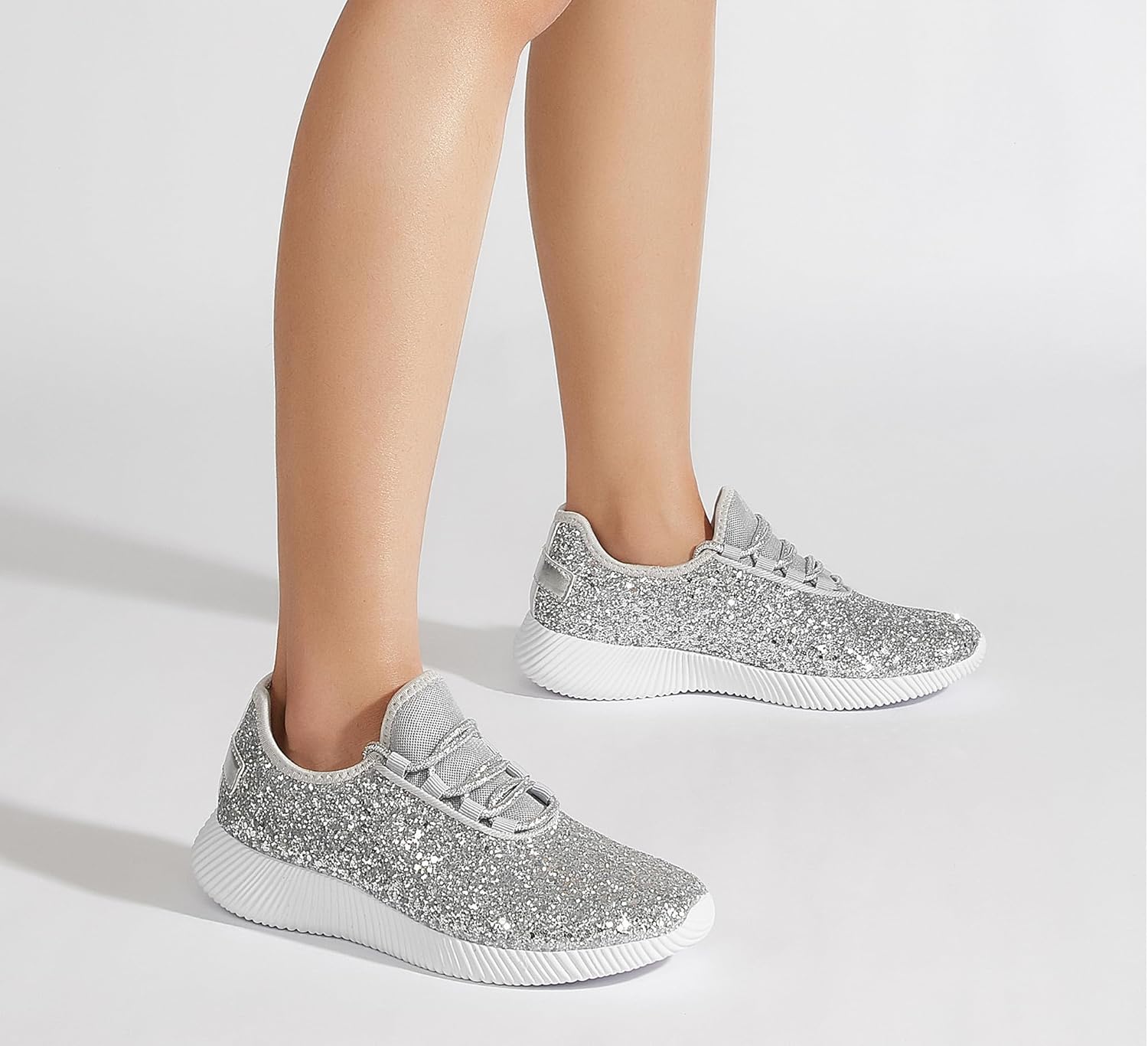 K KIP WOK Fashion Glitter Sneakers for Womens Silp On Running Shoes Lightweigt Tennis Walking Sneakers - Image 2