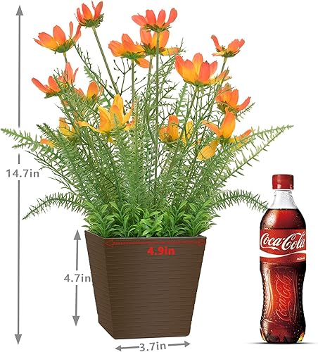 Miniatura 7 de Luxsego Coreopsis Flores artificiales de seda, decoración floral en maceta para jardín, boda, decoración de mesa de oficina, idea de regalo para