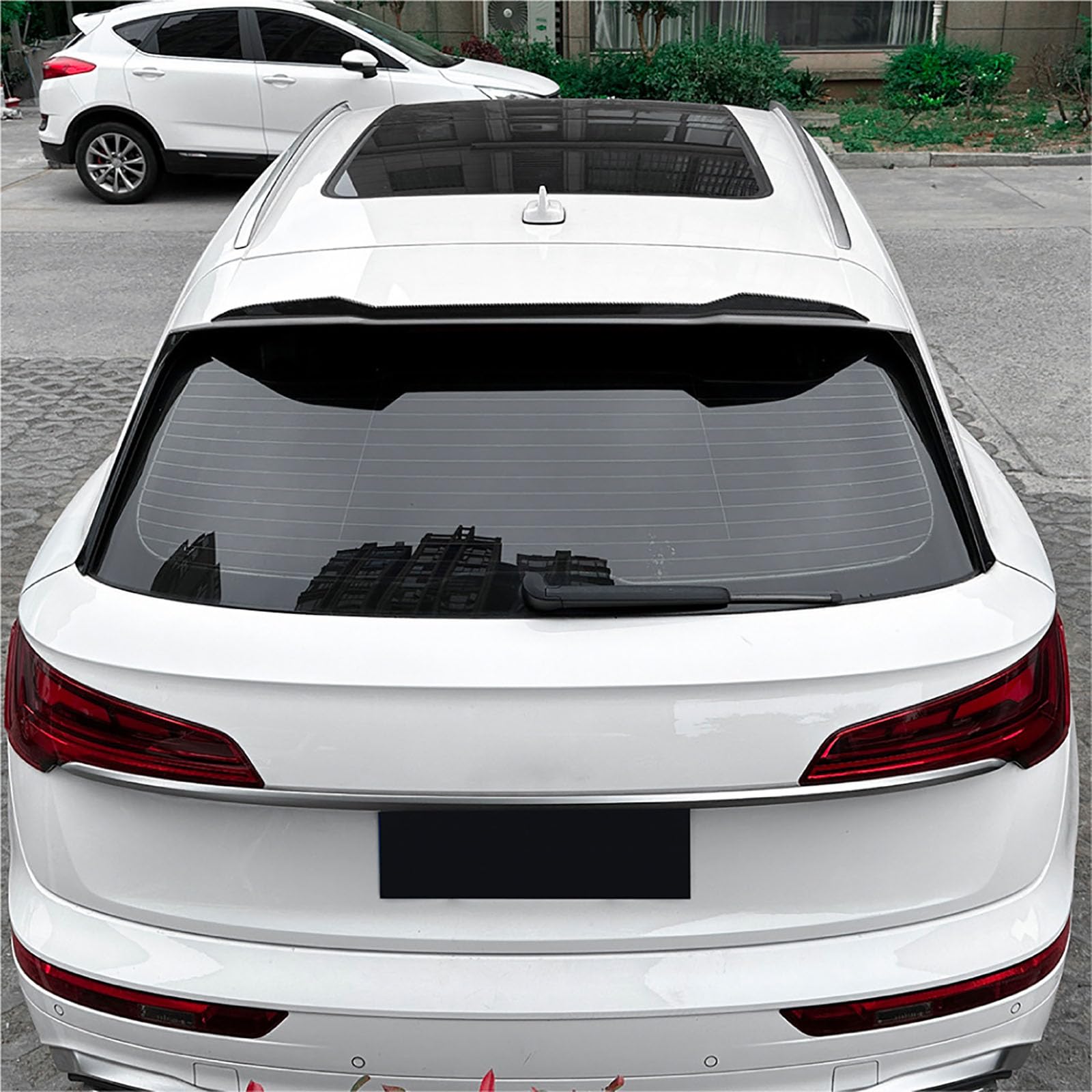 YPFYBHD Compatible with Audi Q5 FY Sline 2016-2024 SUV, Car Rear Roof Trunk Spoiler Wing Air Deflector Tuning Exterior Accessories,carbon fiber look