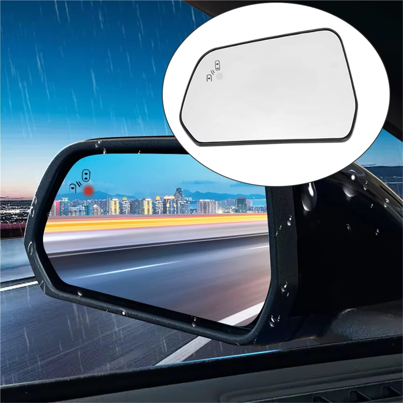 Verre Chauffant RéTroviseur Compatible Avec Ford Pour Mustang 2015-2021 Lentille Rétroviseur En Verre Rétroviseur Latéral Chauffant Avec Angle Mort FR3Z-17K707-G FR3Z-17K707-R