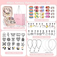 Vista 23 de UFU Kit de fabricación de pulseras con dijes para niñas, kit de fabricación de joyas, unicornios, manualidades, juego de regalos para adolescentes