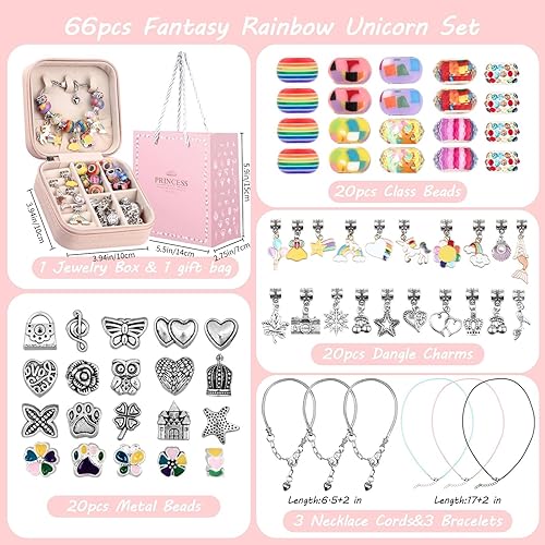 Miniatura 23 de UFU Kit de fabricación de pulseras con dijes para niñas, kit de fabricación de joyas, unicornios, manualidades, juego de regalos para adolescentes