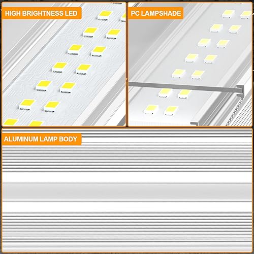 Miniatura 3 de Luz LED para tienda de 4 pies, 60 W, 5000 K luz blanca diurna 9000 lm, luz de techo enlazable para garaje, tubo de luz LED T8 de 96 pulgadas, salida