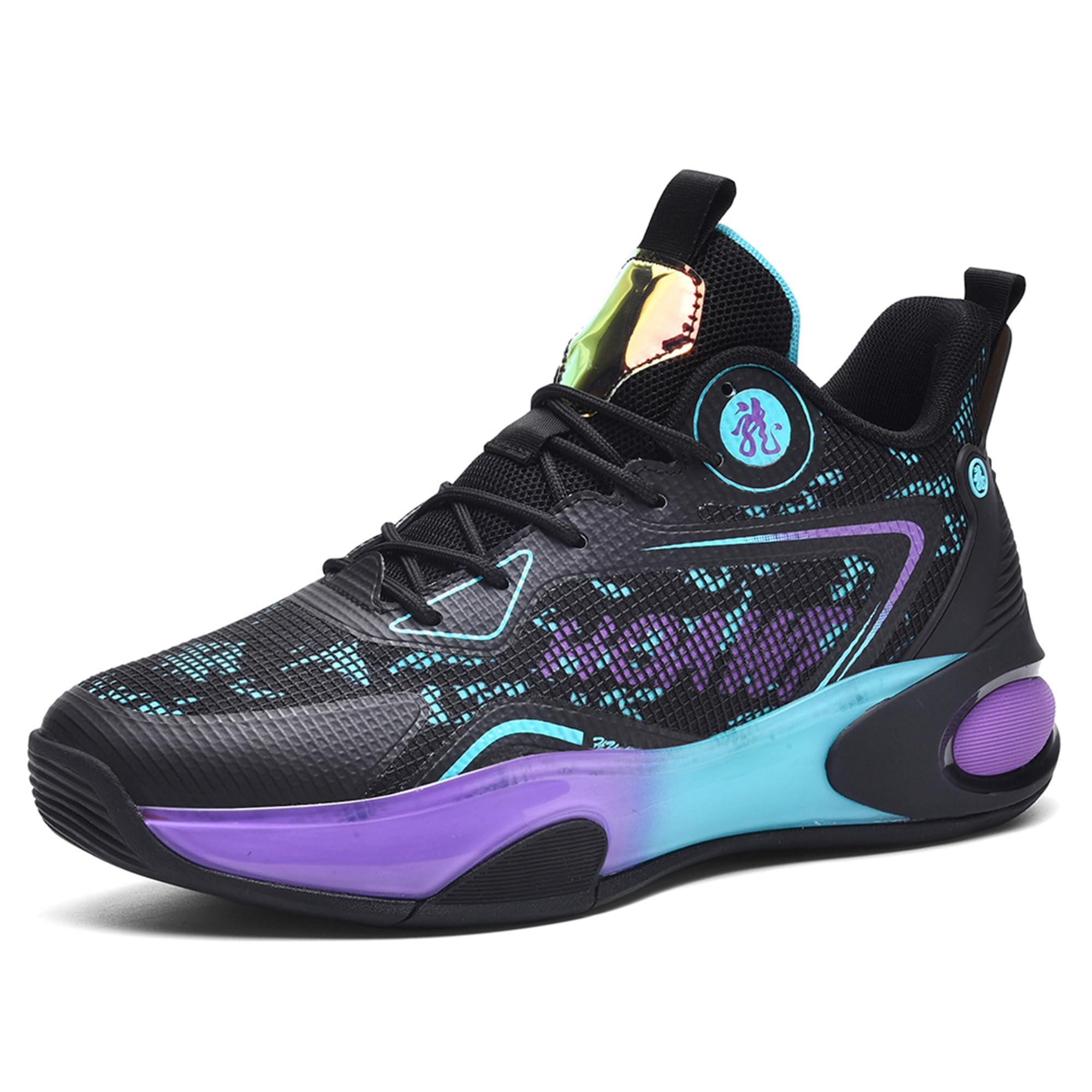 Zapatillas de Baloncesto de caña Alta con Degradado for Hombre: Malla Transpirable y Soporte Acolchado