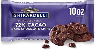 72% Cacao Dark Chocolate Premium Baking Chips, Chocolate Chips for Baking, 10 OZ Bag (12 Bags)