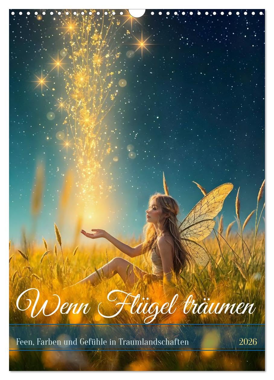 When wings dream - fairies, colors and feelings in dreamscapes UK-Version (Wall Calendar 2026 DIN A3 Portrait), CALVENDO 12 Month Wall Calendar — image 1
