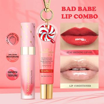 Strawberry Lip Conditioner And Moisturising Lip Oil Duo, 14 ml And 7 ml