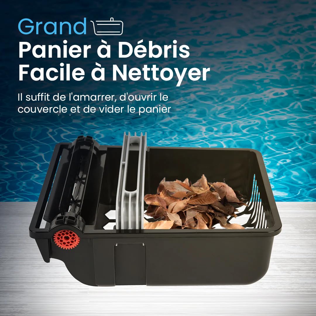 Betta SE Robot Nettoyeur Skimmer Solaire de Surface Piscine, Autonomie 30h, Moteurs Résistants Sel/Chlore, Anti-Obstacle Intelligent, Nettoyage Automatique 24/7 - Bleu