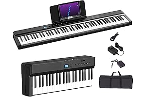Upgraded Foldable Piano Keyboard with 88 Semi-Weighted Keys & Wireless Portability