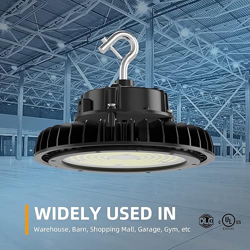 Miniatura 7 de Adiding UFO - Luz LED de alta bahía de 100 W, 170 lmW, brillante, 100-277 V, 0-10 V, regulable, certificación UL, DLC, 17000 lm, luz de techo para