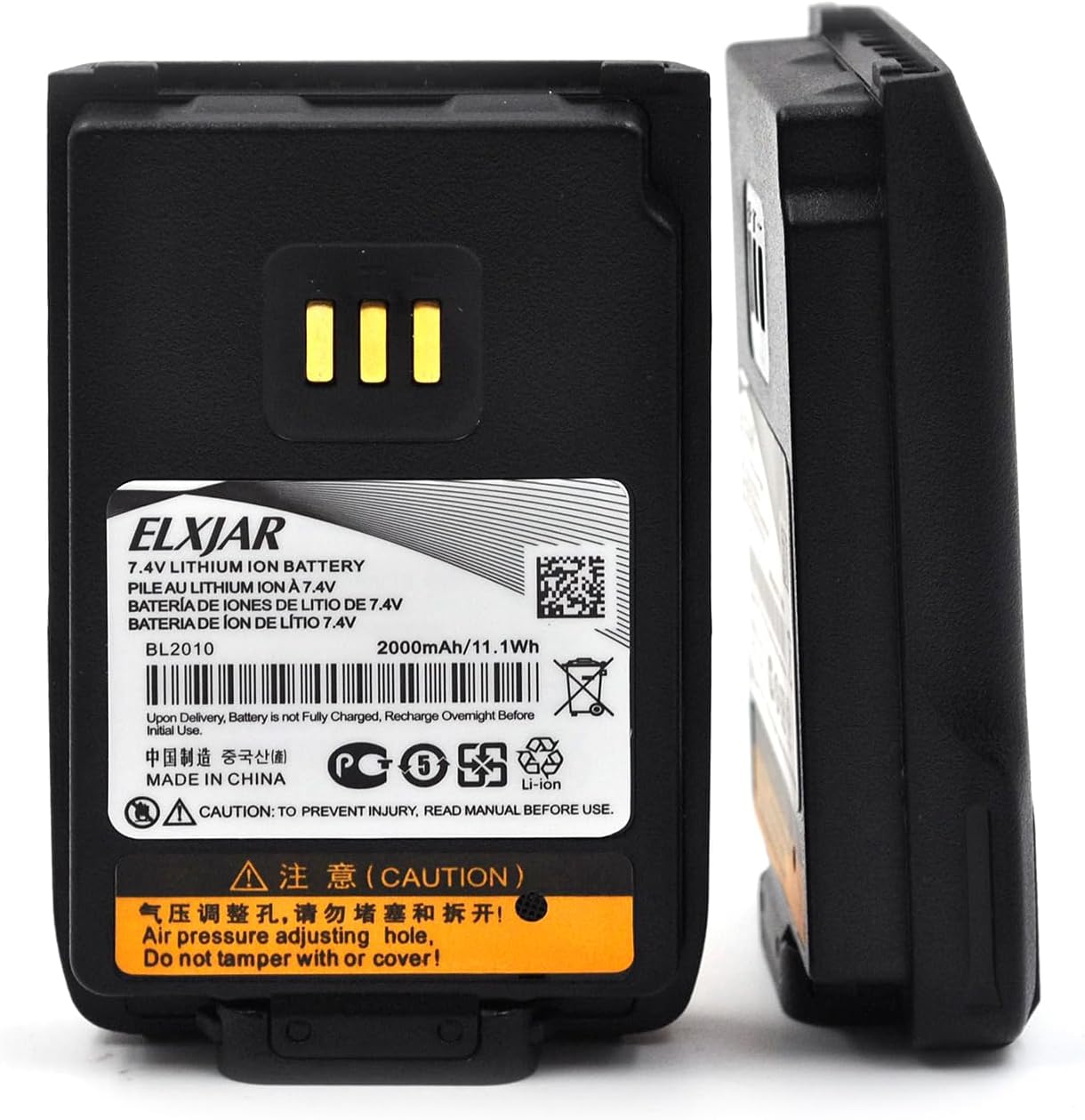 (2-Pack) 7.4V 2000mAh BL2010 Li-ion Battery Replacement for Hytera PD562i PD502i PD602i PD606G PD662G PD682G PD402i PD412i PD482i Two Way Radios
