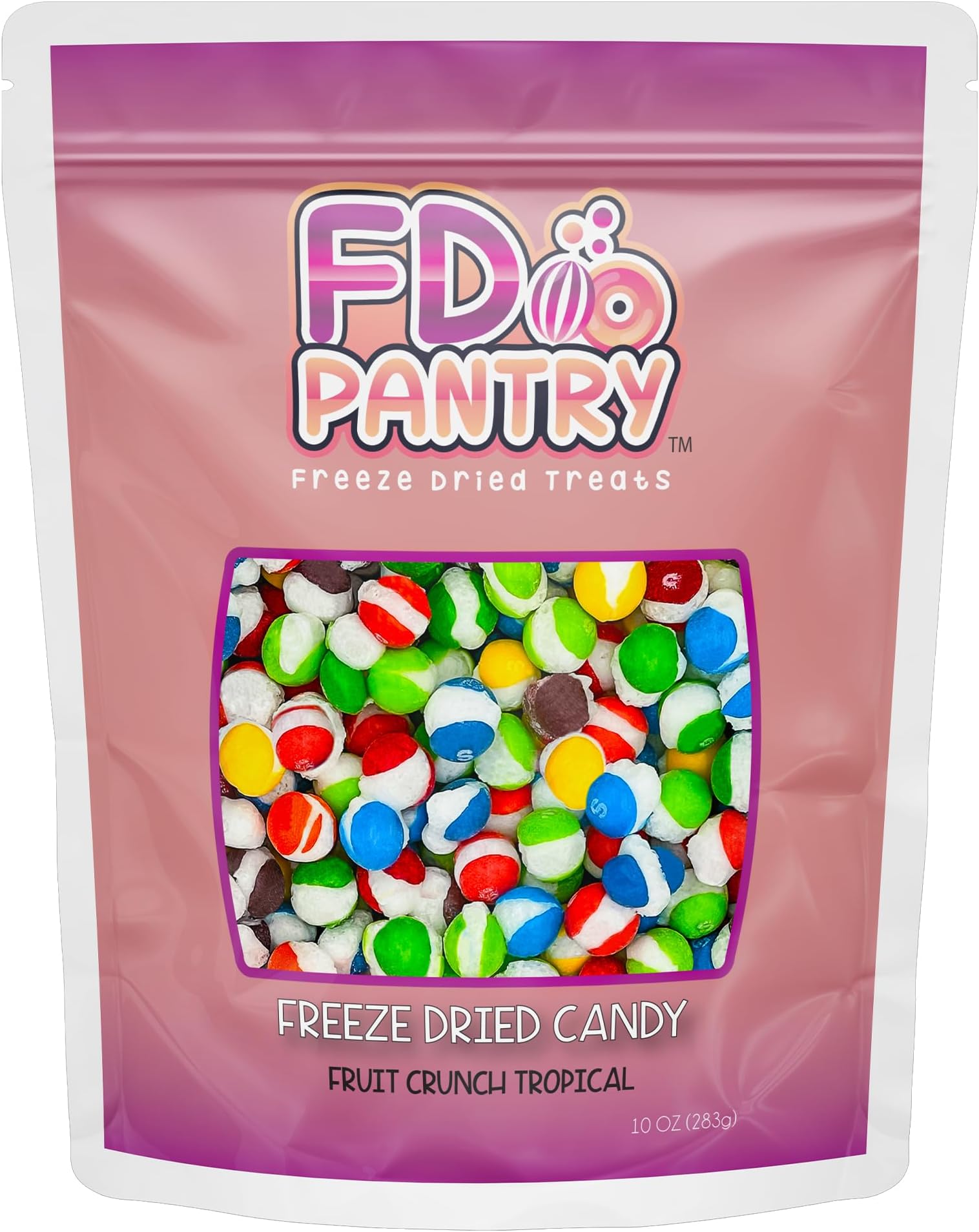 Fruit Crunch Tropical Freeze-Dried Candy, 10 oz, Exotic Fruit Flavors, Large Pouch, Ideal Gift Snack Treat