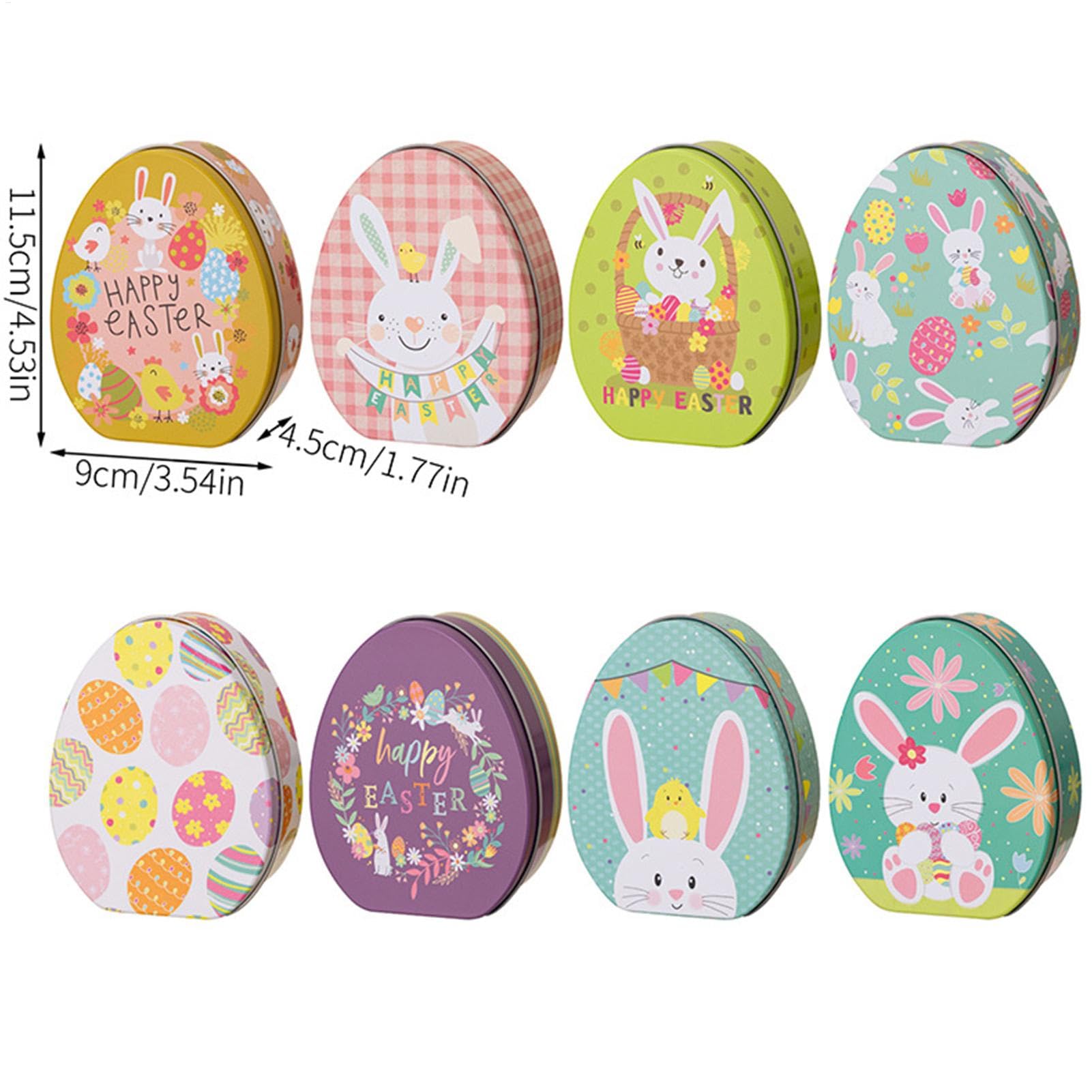 Easter Candy Jar, króliczka Candy Jar 8x w kształcie jajka czekoladowe | Stołowe elementy, dekoracyjny pojemnik do przechowywania żywności, dekoracja wielkanocna na czekoladowe c