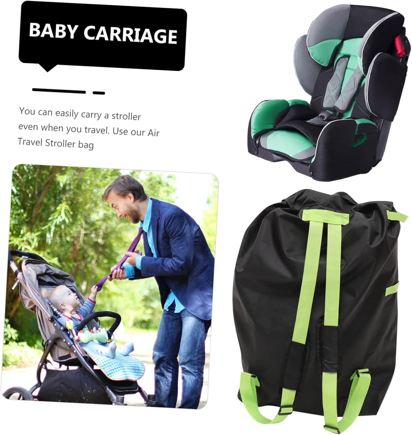 Double Stroller Bag for Airplane Travel Large Capacity Stroller Storage Bag with Shoulder Straps Sturdy Fabric for Easy Access Baby Travel Accessories image 4 of 9 B0FD73KGZ5