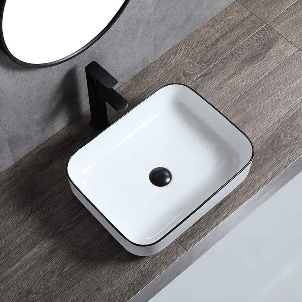 Szafka Pod Umywalkę Z Umywalką, Umywalka Nablatowa, Nowoczesna Porcelanowa Umywalka Nablatowa, Prostokątna Ceramiczna Umywalka Nablatowa, 19,8 X 15,1 Cala