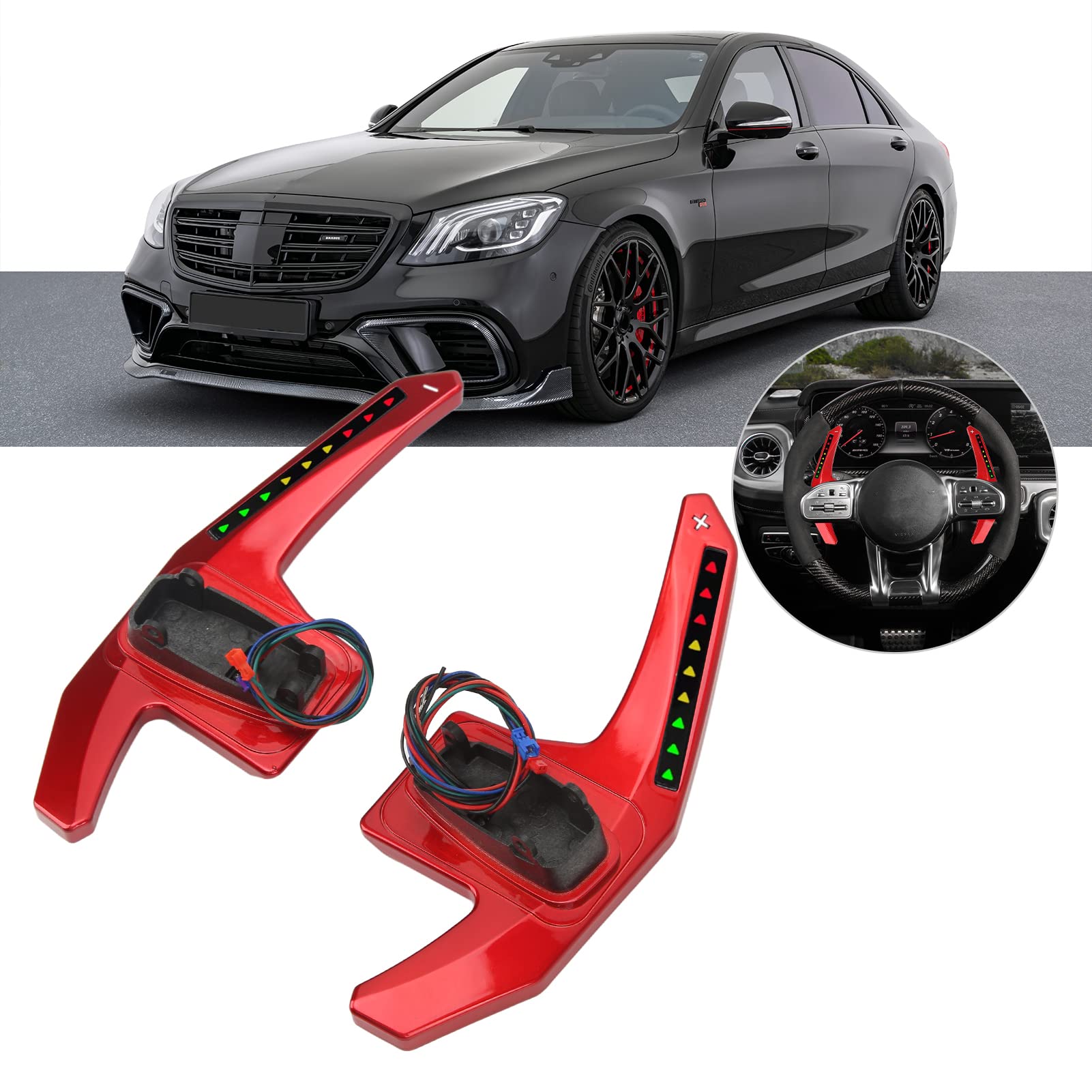 Zamiennik Kontrolera Aplikacji Rozszerzającej Podnośnik LED? C63 E63 S65 CL GLC63 GLE63 GLISS RED STEERTING KŁADNIKI PALITERING SHIFTER SHIFTERLED PŁOND PŁOND SHIFTER (czerwony)