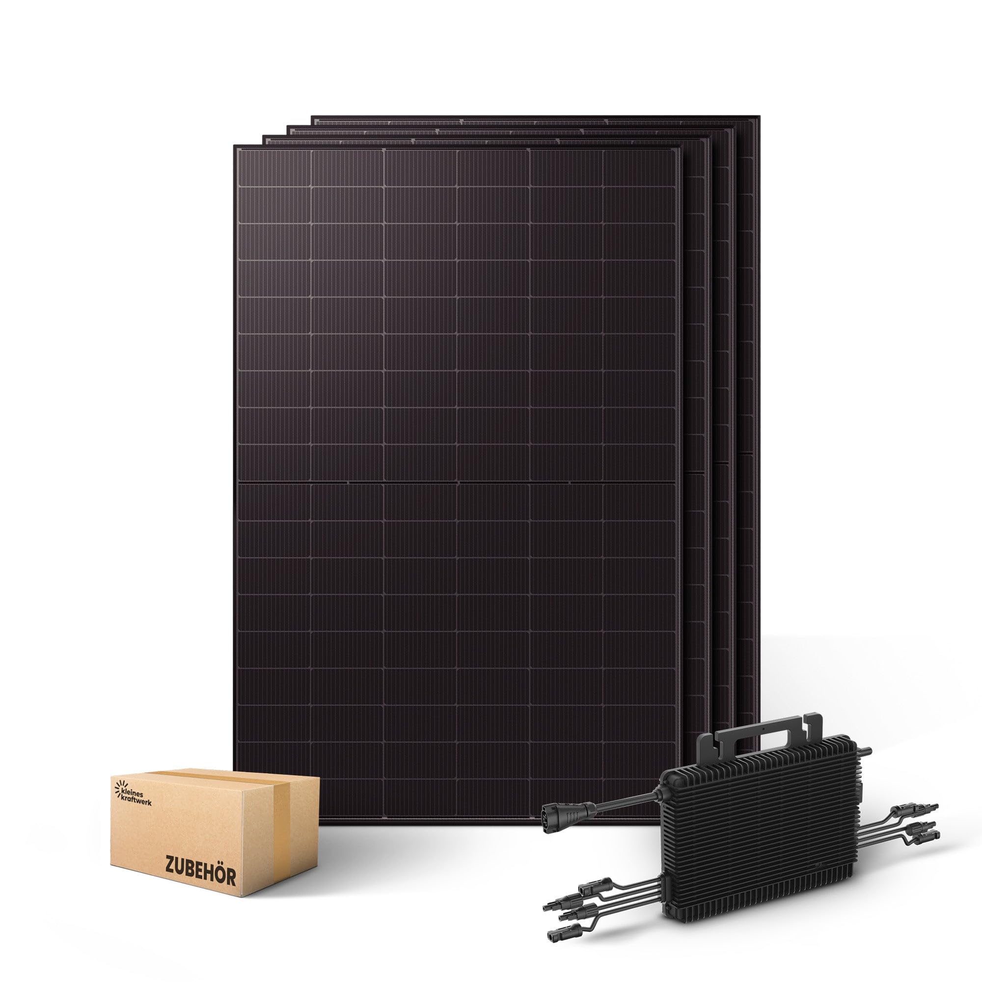 Kleines Kraftwerk 2000W Balkonkraftwerk Komplettset – 0% VAT für Privatkunden – 1600W Wechselrichter mit WiFi & Bluetooth, 4× 500W bifaziale Solarmodule, 5 m Kabel – Solaranlage