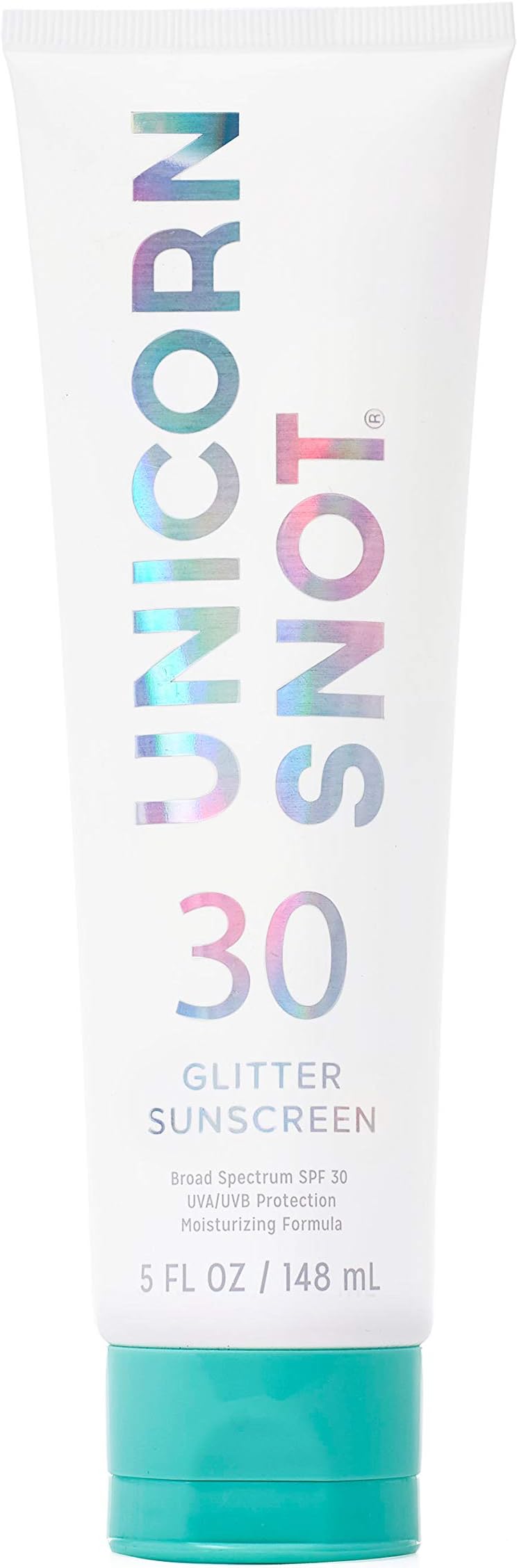 Unicorn Snot Holographic Glitter Sunscreen, SPF 30, UVA/UVB Protection, Water Resistant, Blue, 5 Fluid Ounces