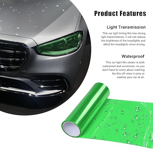 Vista 55 de Película de tinte para automóvil de 12 y 48 pulgadas, faros delanteros brillantes de camaleón, luces traseras antiniebla con apretar y cortar, rollo