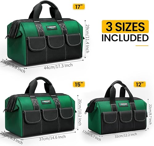 Miniatura 2 de Paquete de 3 bolsas de herramientas, juego organizador de herramientas con múltiples bolsillos, organizador de bolsas de herramientas de 121517