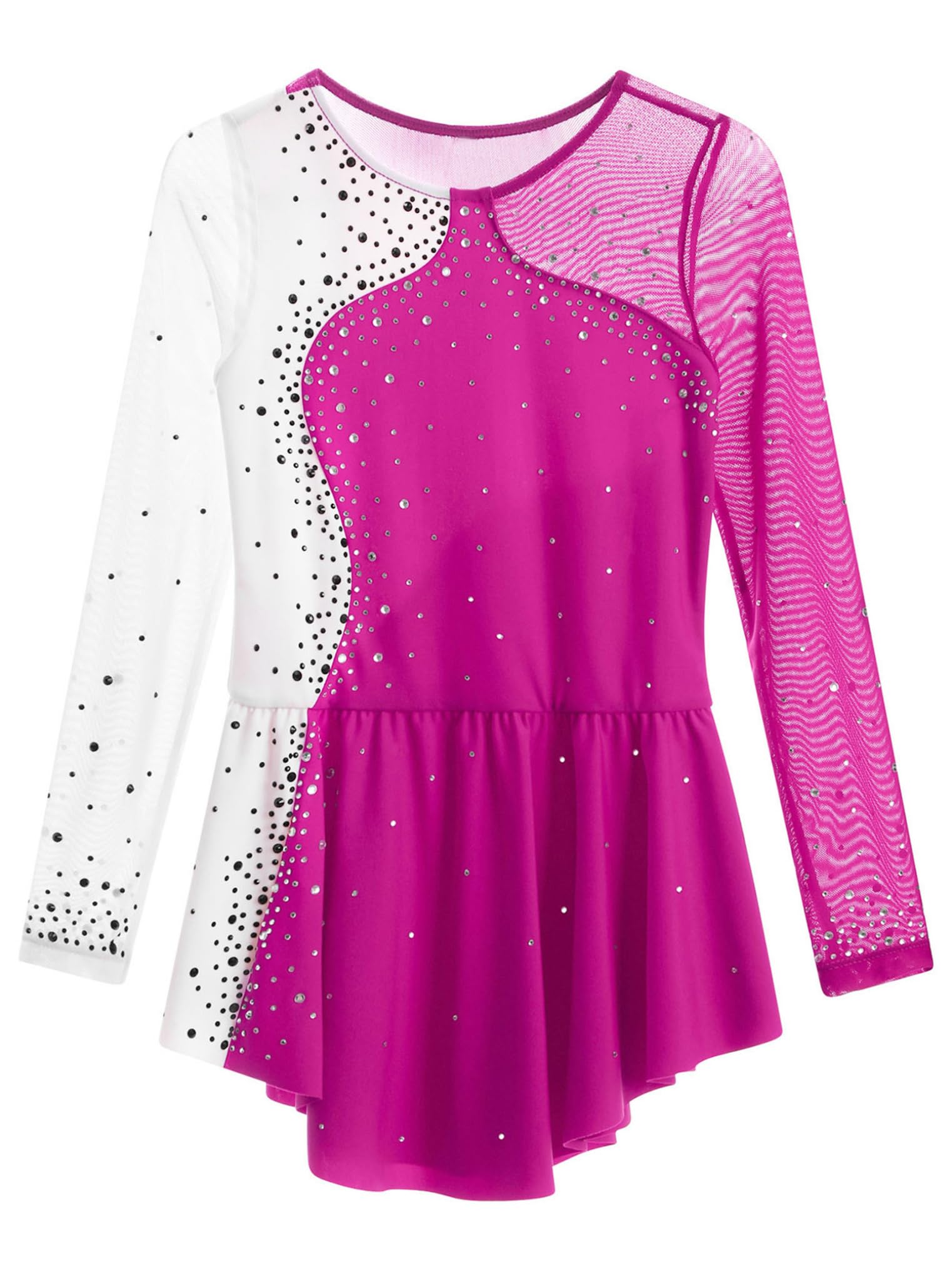 Freebily Vestido de Danza para Niña Maillot de Manga Larga con Brillante Leotardo Gimnasia Rítmica Maillot de Patinaje Competición Traje de Baile — view 5
