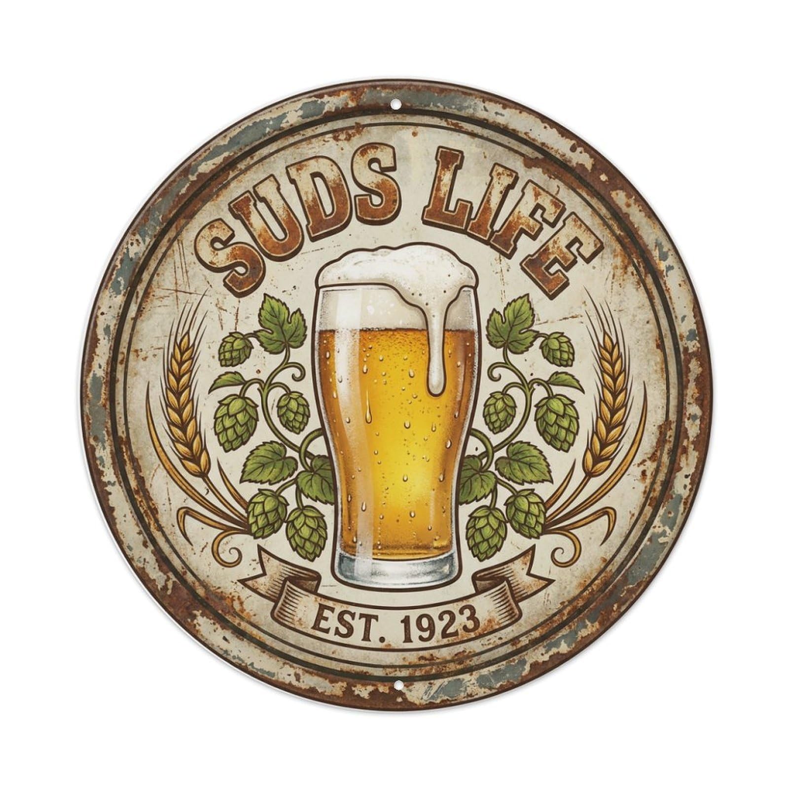 Fyrn Style Metal Tin Sign Vintage Beer Brewery Suds Life Retro Bar For Pub