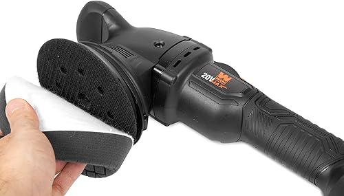 Miniatura 4 de WEN Kit de pulidora y cera de doble acción inalámbrica de 20 V Max de 5 pulgadas con batería de 4 Ah, cargador y almohadillas de pulido (20875)